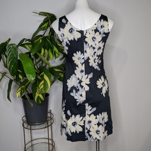LOFT navy & white sheath dress 4 - Picture 2 of 5
